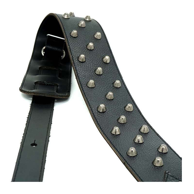 بند گیتار شاینینگ ساند Shining Sound Leather Strap Spike M01 Black