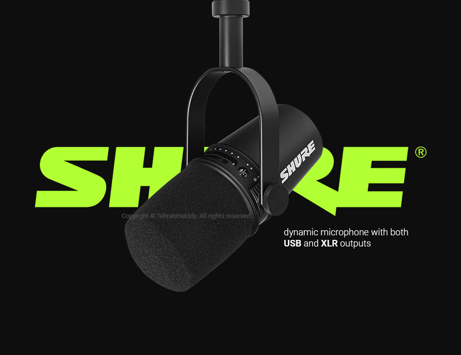 میکروفن یو اس بی Shure MV7 USB Podcast Microphone