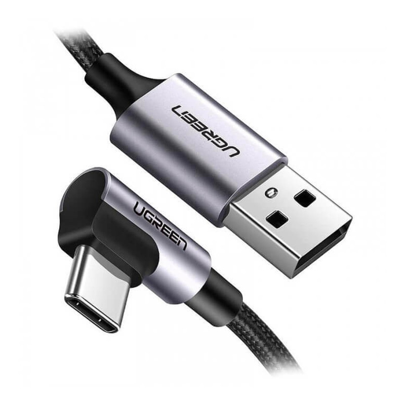 کابل رابط یوگرین UGREEN Rightangle USB A to USB C 2m Black US284 50942