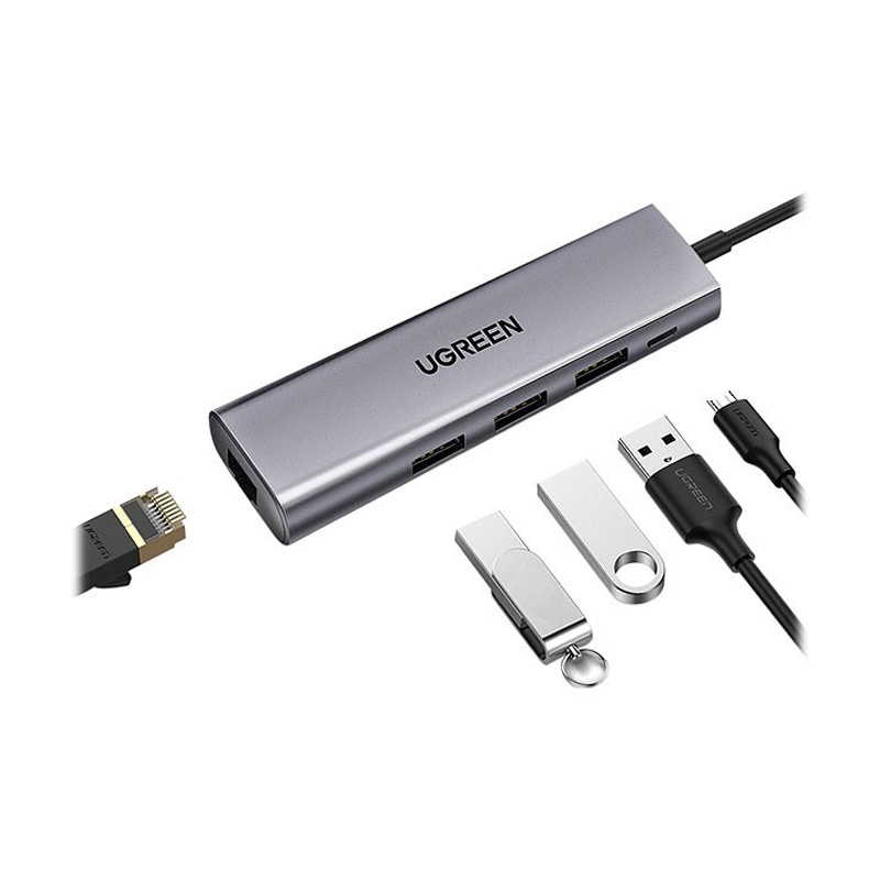 قیمت خرید فروش هاب یوگرین UGREEN USB 3.0 to Gigabit Ethernet 3USB 3.0 A Adapter CM266 60812