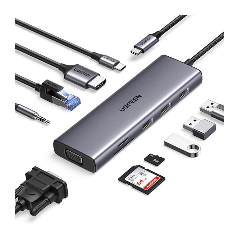 قیمت خرید فروش هاب یوگرین UGREEN USB-C 10-In-1 Multifunction Adapter CM498 15601
