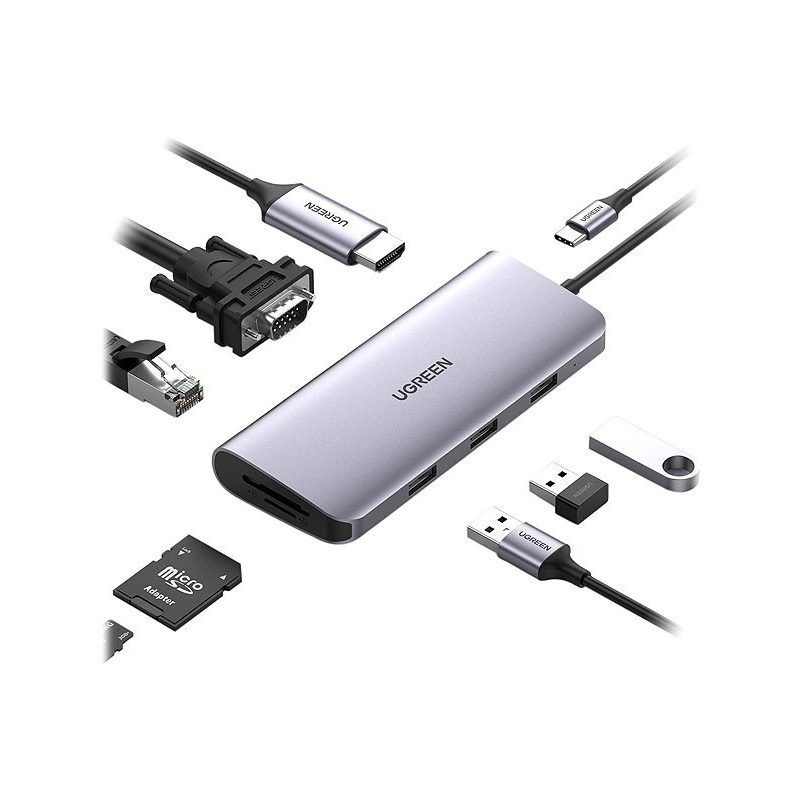 قیمت خرید فروش هاب یوگرین UGREEN USB-C 9-In-1 Multifunctional Adapter CM179 40873
